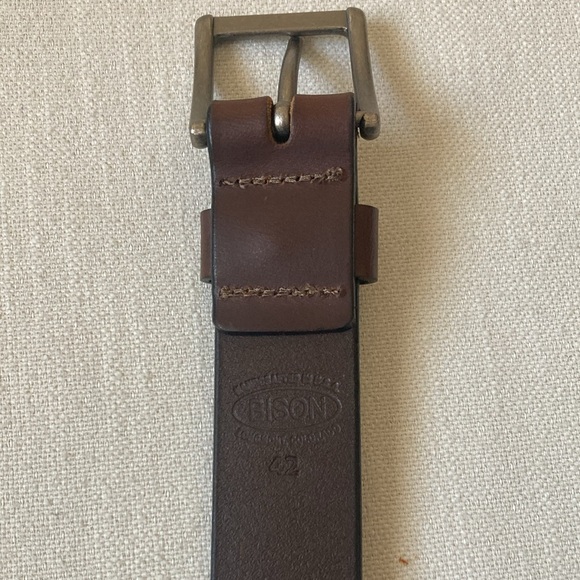 BISON | 38mm Box Canyon Brown Belt with Silver Buckle - Size 42 - Picture 6 of 16